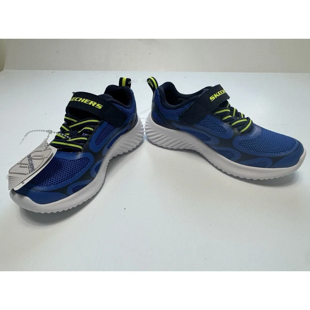 Skechers Kids Blue Hook & Loop Athletic Sneakers Size 12 New Machine Washable